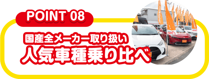 国産全メーカー取り扱い 人気車種乗り比べ